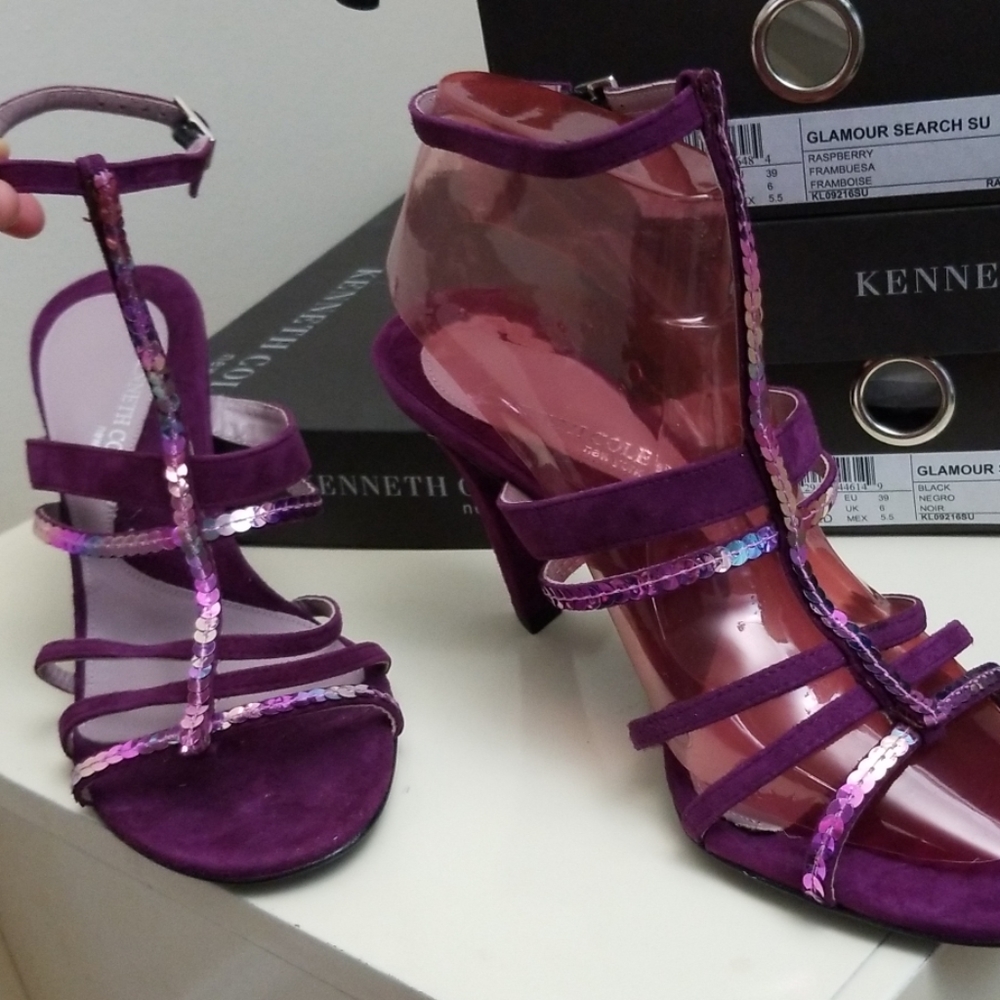 Kenneth Cole Strappy Party Shoes, Sequins & Suede
